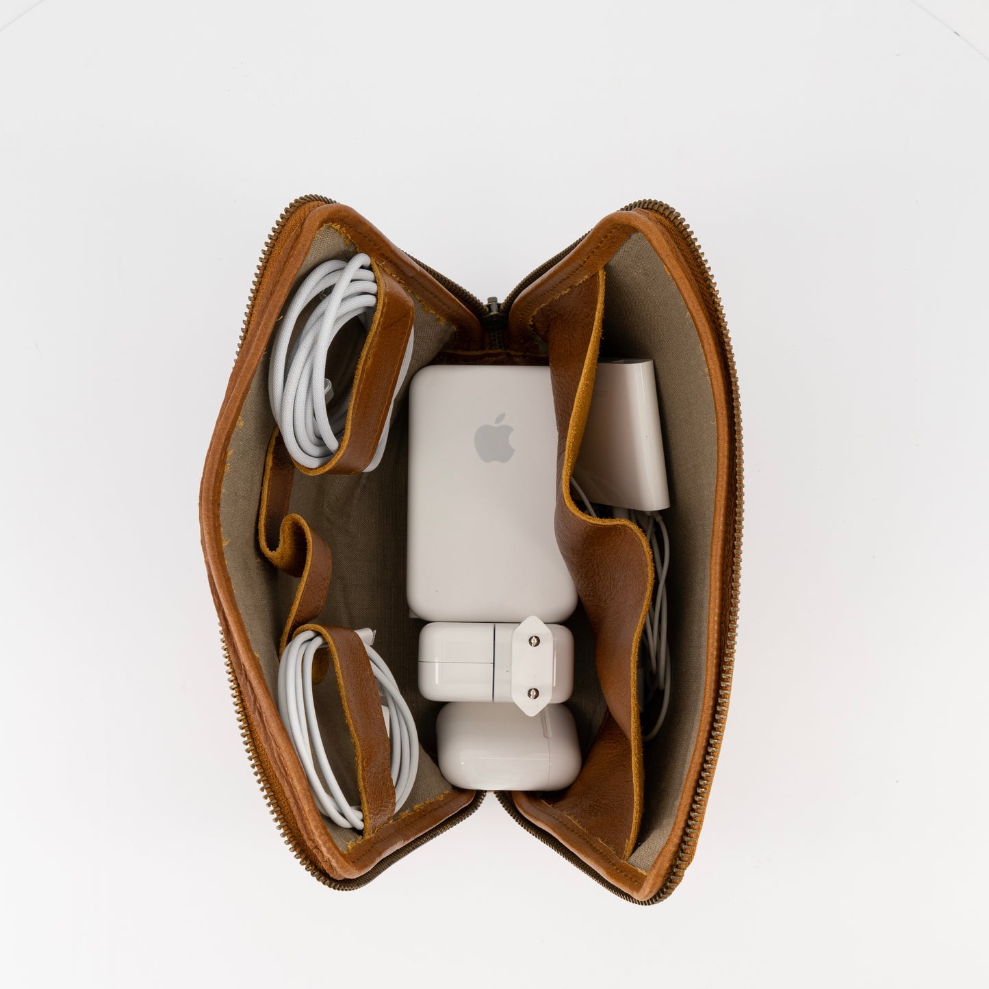 Leather Cable Organizer Bag